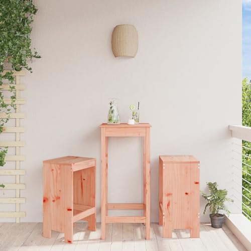 HaoChrymec Taburetes de Bar 2 uds, Altura 75 cm, Madera Maciza de Abeto Douglas, Diseño Rústico con Reposapiés, Taburete Alto y Taburete Bar Resistentes, para Exterior, Terraza o Jardín, 40x36x75 cm