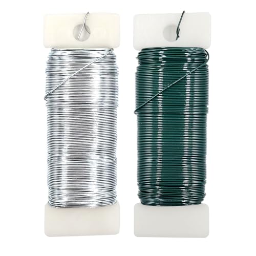 Honigo 22 Gauge Metal Floral Wire, 76 Yards/70 Meters,for Christmas Wreaths,Tree Decoration,Flower Arrangement,Craft Wire,Flower Wire,Garden Wires,Flowers Bouquet Accessories,Jewelry Wires DIY