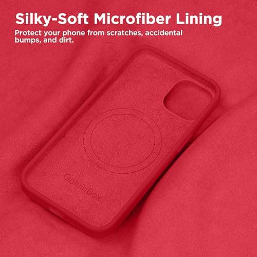 Image of GolbinBox Magnetic for iPhone 13 /14 Case, Silicone Cover, Red