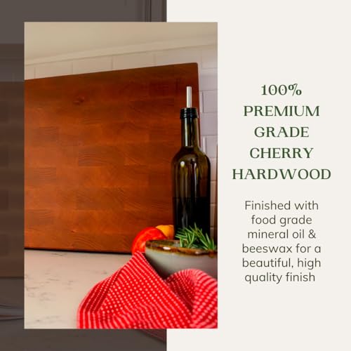 The Boardsmith Cherry Sidekick End Grain Cutting Board - Cherry Wood Cutting Board for Kitchen - Kitchen Cutting Board - Wooden Cutting Board by The Boardsmith - Used condition - Image 4