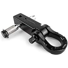 GearAmerica Ultra Shackle Aluminum Hitch Receiver Bundle 30,000 lbs 15T MBS, 10,000 lbs 5T WLL Rust-Free Anchor Point for Your Tow Strap or Recovery Rope Includes 58 Hitch Lock Black