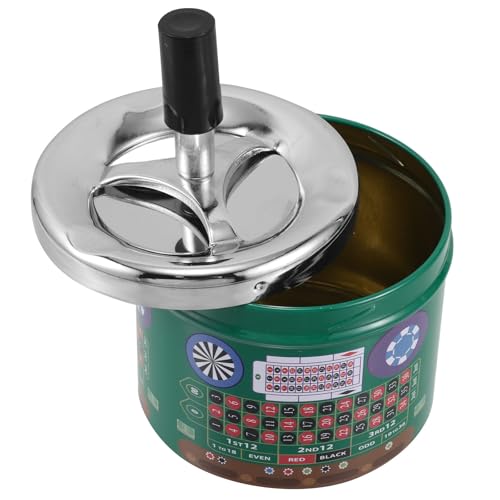 Gogogmee Posacenere da Tavolo in Metallo con Coperchio Girevole, Portacenere Rotante con Meccanismo a Pressione, Contenitore per Cenere Compatto per Uso Interno ed Esterno