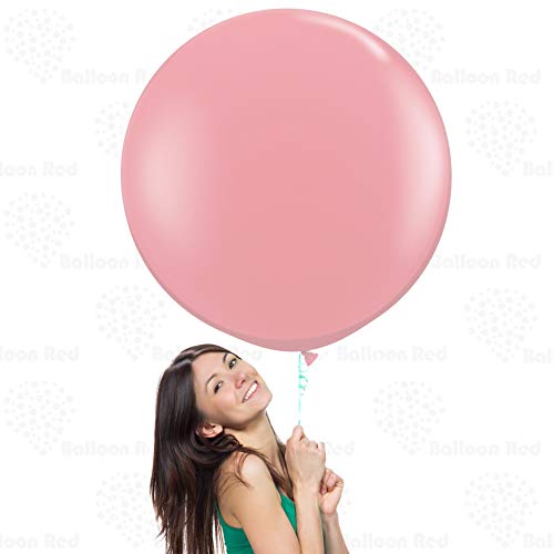 Image of AFTERLOON Biodegradable Balloons 3 pcs 36 Inch Orb Perfect Round Giant Extra Large Pastel Pink 36 Inch Macaron Color, Natural Rubber Latex Plastic-Free Alternative Durable Thickened Strong Float