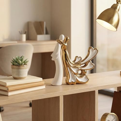 Estatuas de pareja de cerámica moderna para decoración miniatura 6