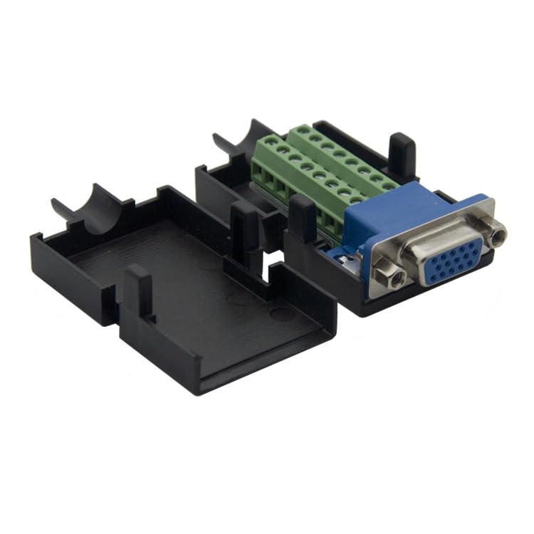 Wiring Connecting Terminals - 3+9 VGA Female Connector with housing Support for DIY vga Cable - (Color: Black)