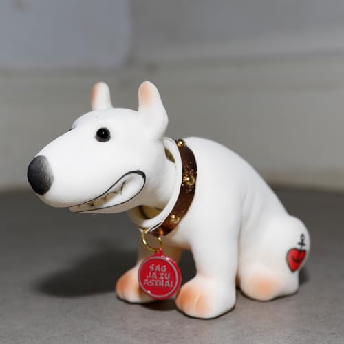 ASTRA Wackel-Bulli, witzige Bullterrier Figur mit Wackel-Kopf, Kleiner Pitbull als Geschenkidee für Hamburg & St. Pauli Fans, lustige Hundefigur, 10 x 14 x 5 cm groß