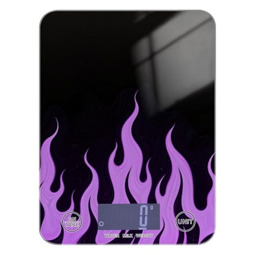 Bilancia digitale fluorescente nera a fiamma fredda viola da cucina per alimenti 5 kg/5 g, display LCD da 5 g, bilancia con 4 unità per la perdita di peso cottura al forno pesa para alimentos