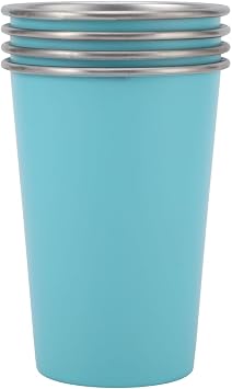 16 oz,4Pack Stainless Steel Pint Cups,Stainless Steel Cup,Pint Cup Tumbler, water Tumbler,Stackable,Reusable blue