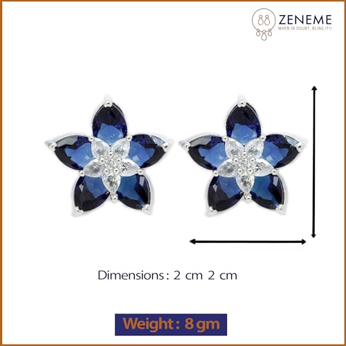 Image of Zeneme Earring Handmade Rhodium Plated Lightweight Pink Star Shaped Studs Earrings Jewellery For Girl And Women