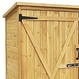 Wiltec Gartenhaus mit 2-flügelige Tür 1350x500x1540mm aus Fichtenholz mit Bitumendach für Garten, Terrasse & Balkon Gerätehaus Geräteschuppen Holzhaus Werkzeugschrank