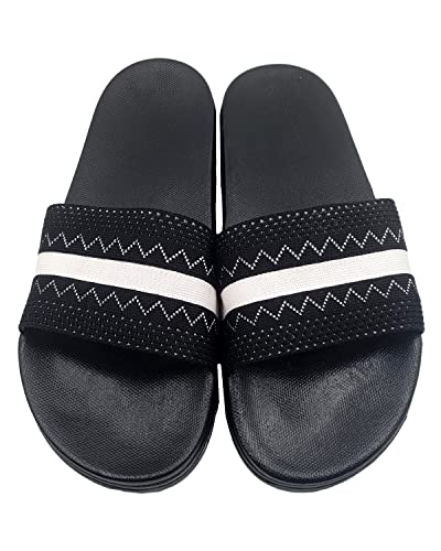 Image of Pampy Angel Fly Knitt ZigZag Men's Flip Flops Slides Back Open Household Comfortable Slippers