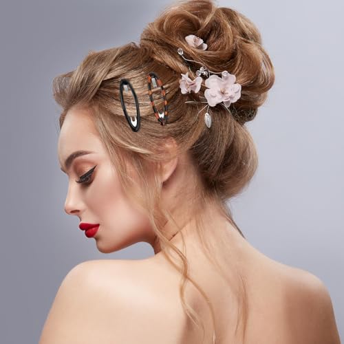 12 Pieces Oval Snap Hair Barrettes for Women - Image 2