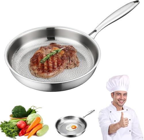 Generic - Tipanexi Poêle à frire antiadhésive en titane de 30 cm avec couvercle – Poêle Nutri résistante aux rayures pour toutes les tables de cuisson, batterie de cuisine professionnelle pour une cuisine saine