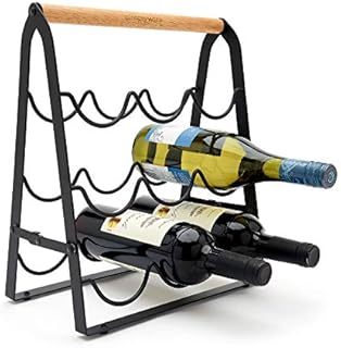 simplywire - Collapsible Wine Rack  9 Unit Bottle Holder  Black