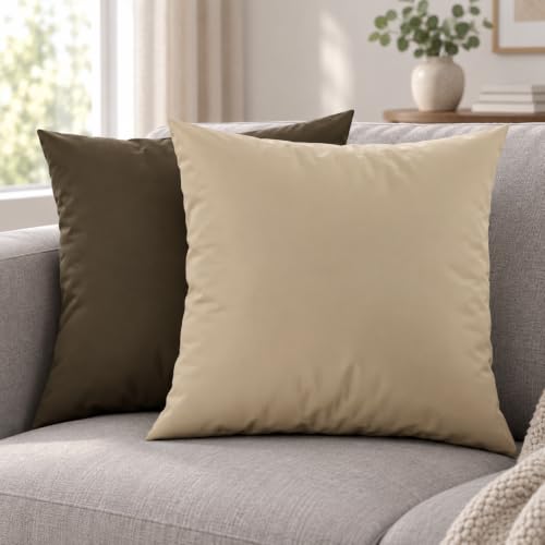 PETTI Artigiani Italiani - 2er-Set Kissenbezüge 65x65 cm aus Mikrofaser, Dekokissen-Bezüge für Schlafzimmer und Sofa… – Ansicht 2