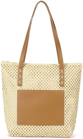 LA CARRIE Straw Beach Tote Bags for Women Summer Woven Shoulder H...