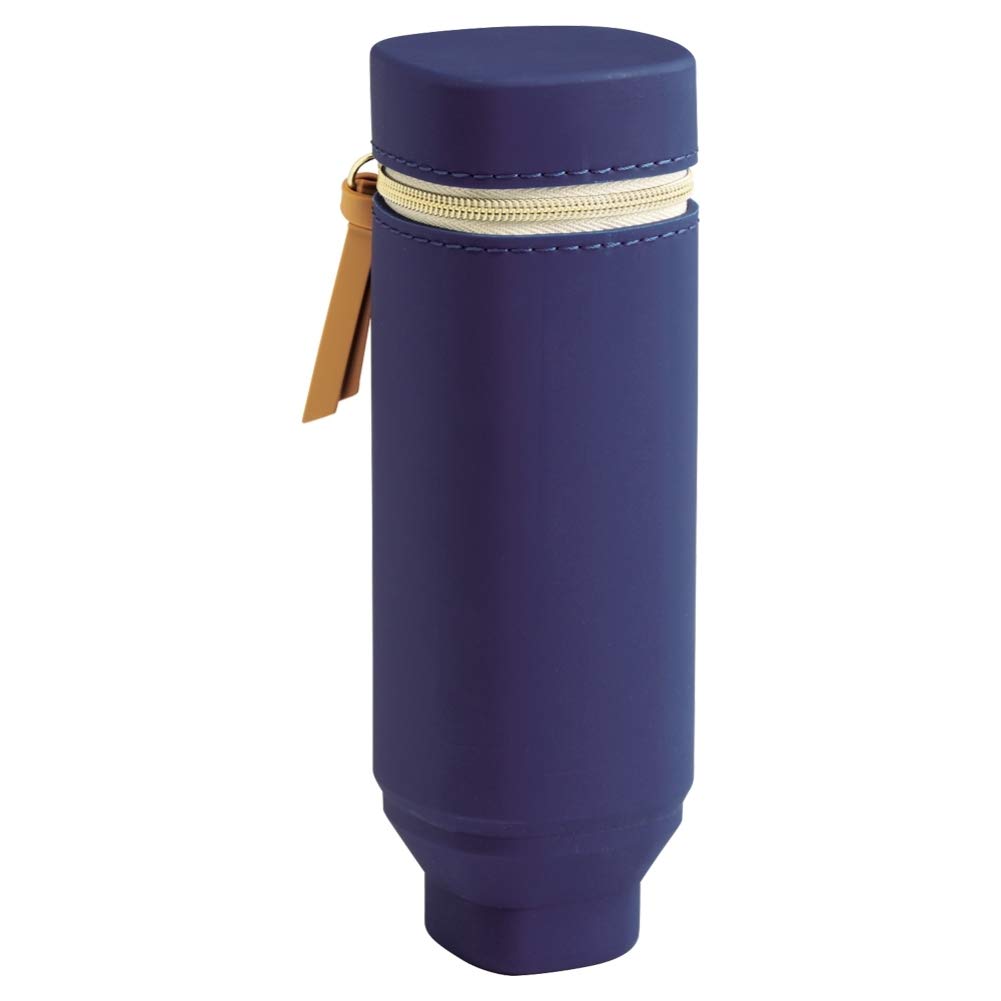 Lihit Lab A7732-11 Pen Case, Square Type, Navy Blue