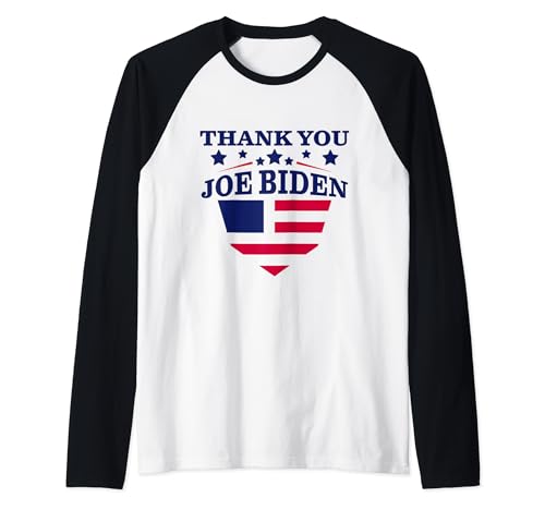 Thank You Joe Biden Patriotic Democrat Political Shield Raglan Baseball Tee