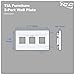 ICC Modular Furniture Faceplate with 3 Ports (1 Pack), TIA Cutout Compatible, 1-Piece Fixed Design, Keystone Jack Support, White