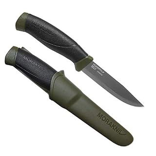 Morakniv,M11827,Companion AA8Messer mitEdelstahlklinge, abrutschfestem Griffin Olive-schwarz und