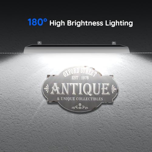 Image of Solar Sign Light, Solar Sign Lights Outdoor for Business Advertising, 232 LEDs Super Bright Waterproof Billboard Light with 8000mAh Battery, Wall Mounting Bracket for Real Estate Yard Sign Lighting (White)