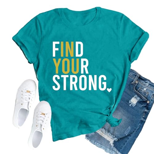 TUPUSO Inspirational Shirts for Women Positive Message T-Shirts Find Your