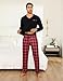 Demegimi Schlafanzug Herren Lang Pyjama Baumwolle Weihnachten Nachtwäsche Pyjamaset mit V-Ausschnitt Langarmshirt und Karierter Hose Warm Sleepwear
