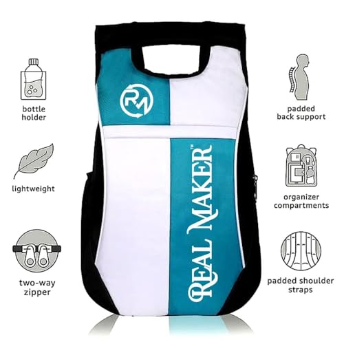 Image of 25L Waterproof Lightweight Backpack for Men & Women, Stylish School College Travel Gym Bag with Organizer Compartments, Bottle Holder, Padded Shoulder Straps & Back Support