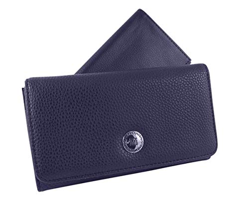 Ludlow Navy SLG Trifold Leather Clutch Wallet