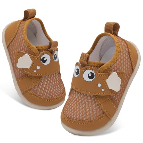 FEETCITY Baby Shoes Girls Boys Barefoot Walking Shoes Flexible Infant Sneaker Newborn Crib Shoe Brown