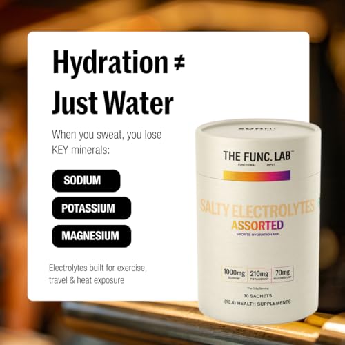 Image of The Func. Lab Daily Electrolytes - Assorted | 30 Sachets | Instant Hydration Powder with Sodium, Potassium, Magnesium | Sugar-Free, No Preservatives | Instant Energy, Performance & Recovery Drink