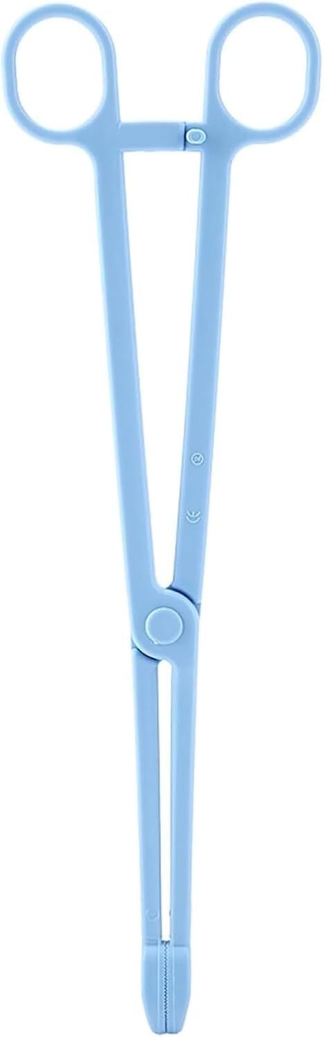 Flexible Reptile Feeding Tongs, 9.64-Inch Blue Plastic Tweezer for Safe Handling of Reptiles, Amphibians, and Aquatic Pets