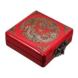 Porta joyas vintage: este cofre del tesoro de madera elaborado puede almacenar joyas, herramientas, objetos de colección, postales, cartas, recuerdos y otros artículos pequeños, cofre del tesoro vintage de mano