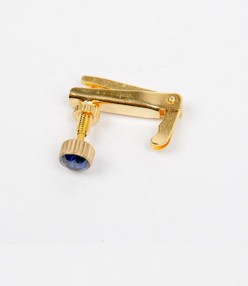 Accessori per violino Accordatore Professionale Per Violino Dimensioni 4/4 Acciaio Legato Placcato Oro/argento Con Gemma Rossa/blu 1 Pezzo(Gold-Blue)