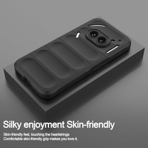 Image of ShieldTech AirGuard Series Back Cover Case for Nothing Phone 2a | Microfiber Lining | Airbag Cushion Drop Protection | Shockproof Silicone Cover Case | Anti Slip Grip - Black for Nothing Phone 2a