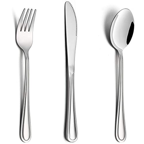 HaWare Kids Cutlery Sets, 9 Piece Stainless Steel Toddler Children Flatware Silverware Includes 3 Knives, 3 Forks, 3 Spoons, Mirror Finish & Dishwasher Safe