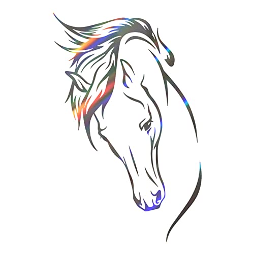 Autocollant Cheval Voiture,iSpchen 5pcs Stickers pour Voiture Autocollant Tête De Cheval Stickers Muraux Autocollant Vinyle Personnalisé éTanche Autocollants De Voiture Drôles Sticker 17 * 10.5cm