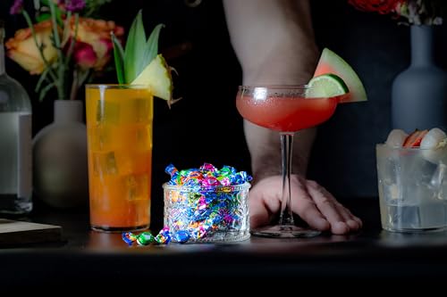 GLITTERATI Tropical Fruits – Original Italian Miniature Hard Candies Individually Wrapped, 1 lb. (400 Individually Wrapped Pieces Approx.) Net Wt. 14 oz. 397 g. Stunningly Wrapped, Crafted in Italy