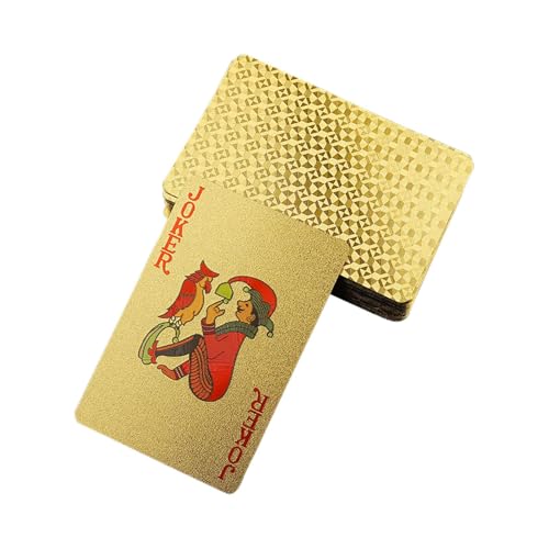 Generisch Goldfolie Pokerkarten, Pokerspielkarten | Gold Foil Poker Desktop Game | wasserdichte Spielkarten Standard für Unternehmensaktivitäten, Hochzeitsgedenken