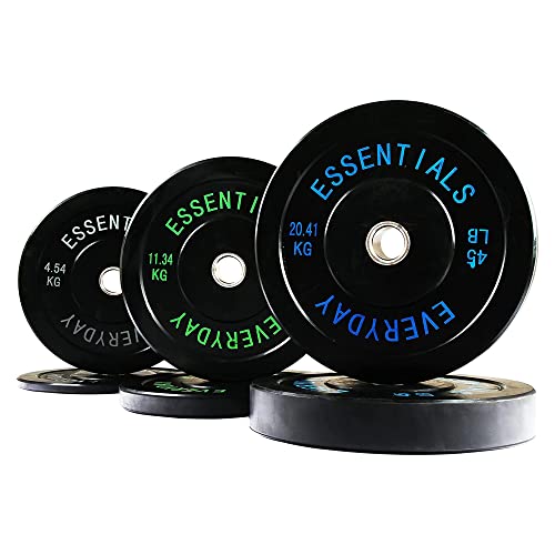 Image of BalanceFrom Olympic Rubber Bumper Weight Plate Set with Steel Hub Inserts - 2-Inch Hole Plates for Strength Training, Powerlifting, and Weightlifting at Home, Garage, or Commercial Gym
