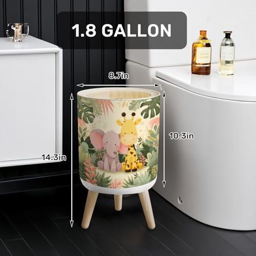 Caneca de basura con tapa diseño animales 7L miniatura 2