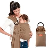 Mamaway Baby Ring Sling Carrier - Newborn and Toddler Sling (Supports up to 165lbs), IHDI Certified, Rayon & Linen Made, Soft & Breathable, Nylon 66 Safety Rings, Storage Pocket Design