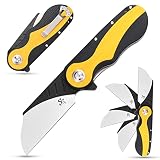 Sitivien ST138 Folding Knife,Sandvik 14C28N Stainless Steel,G10 Handle EDC Knife for Outdoor Camping