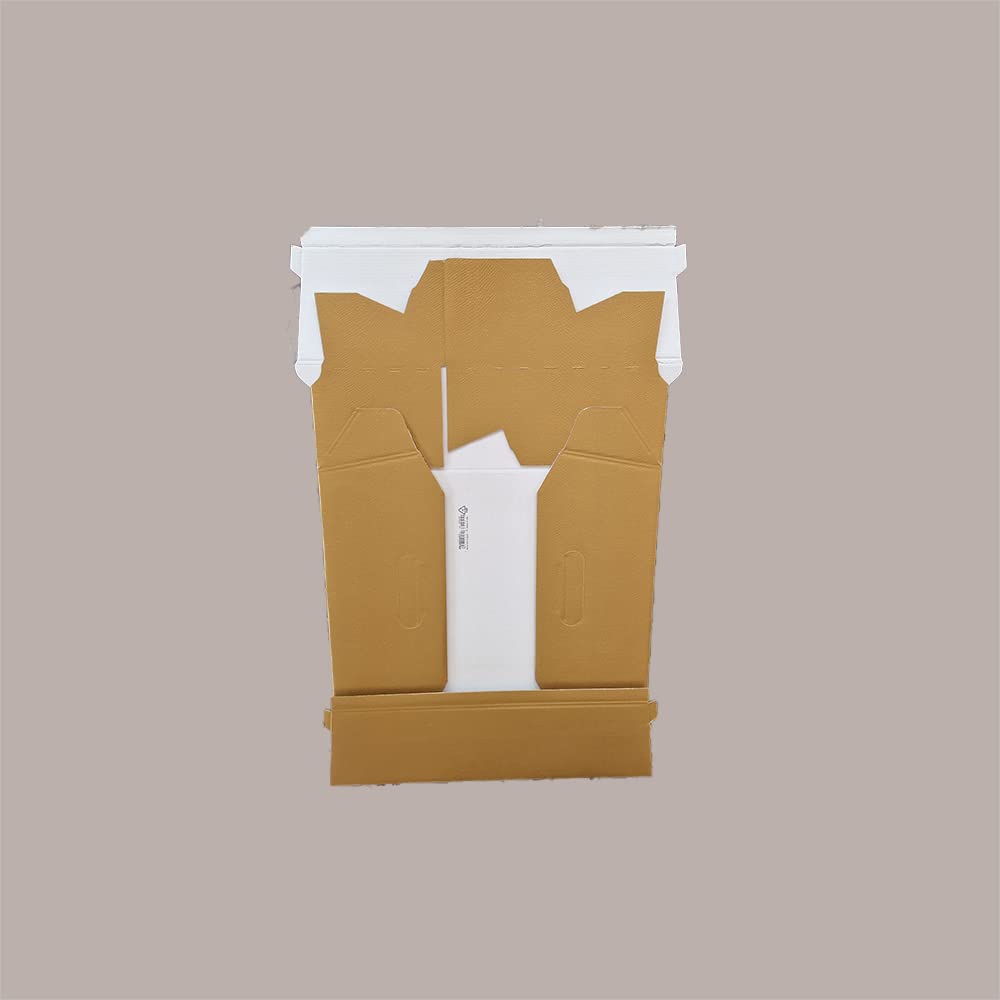 Lucgel Cesto Vassoio Rettangolare in Carta Skin Oro Grafica Effetto Pelle Formato Medio 350x260H70mm - 10 pezzi -