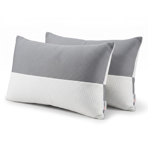 Image of MY ARMOR Sleeping Pillows Set 2 for Bed | 6 Month Warranty | White & Grey