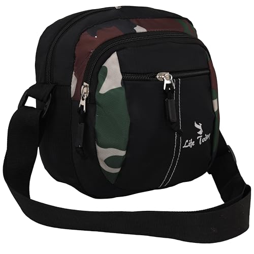 Image of LIFE TODAY Sling form Men and Women | Cross Body Travel Bags | Pouch for Men and Women | One Side Shoulder Bag (Black)