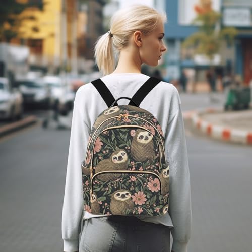 Mochila casual Flor de perezoso negro M ideal para regalar en cualquier ocasión 7