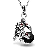 WYHCJJ Collier Pendentif Bijoux Collier de Style Chinois Hip hop gemstpendant Casting Collier de Boule de Griffe de Dragon de Griffe d'aigle Cadeau d'anniversaire de noël