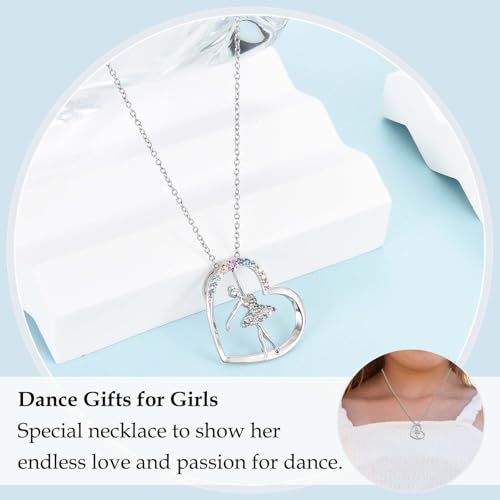 Dance Recital Gifts for Girls, Dance Ballerina Ballet Necklace Jewelry Stuff as Birthday/Christmas/Valentines/Graduation/Back to School/Competition Gifts for Girls Daughter Granddaughter Sister Niece2