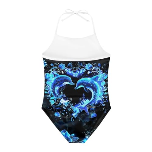 Image of Girls One Piece Swimsuit Summer Quick Dry Beach Sport Bathing Suit Halter Strap 1-10 Little Kids Toddler Swimwear